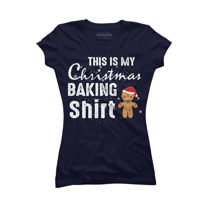 Junior's Design By Humans Gingerbread Christmas Baking Shirt By Shirtpublic T-Shirt - Image 4
