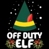 Junior's Design By Humans Off Duty Elf Christmas By Thingsandthings T-Shirt