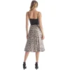 Womens Floral Print Elastic Waist Knee Length Skirt
