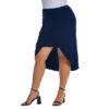 Womens Plus Size Solid Color Knee Length Tulip Skirt