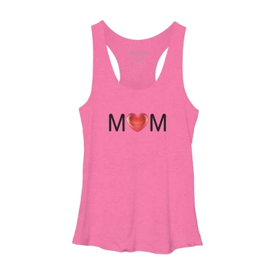 Women's Design By Humans Mom Heart Love By AmberDawn888 Racerback Tank Top - Image 2