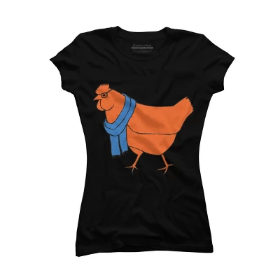Junior's Design By Humans The Hipster Chicken By TabithaDesigns T-Shirt - Image 3