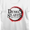 Demon Slayer Logo Crew Neck Short Sleeve Women's White T-shirt