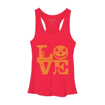 Women's Design By Humans Halloween Love Night Creepy Cute Fun By RedBirdLS Racerback Tank Top - Image 11