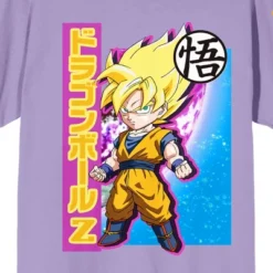 Dragon Ball Z Chibi Goku Composition Art Crew Neck Short Sleeve Purple Haze Women's T-shirt