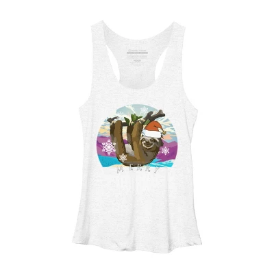 Women's Design By Humans Merry Slothmas - Funny Christmas Pajama For Sloth Lovers By TELO213 Racerback Tank Top - Image 5
