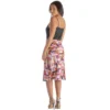 Womens Multi Color Print Elastic Waist Knee Length Skirt