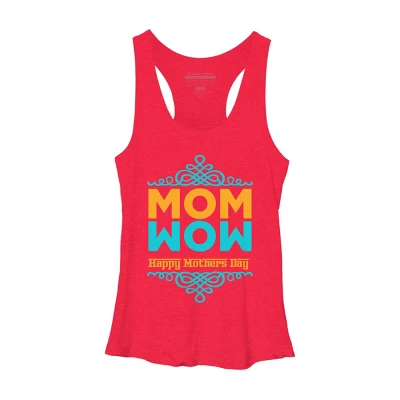 Women's Design By Humans Happy Mother's Day Mom Wow By Tmsarts Racerback Tank Top - Image 7