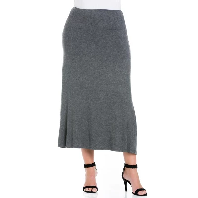 24seven Comfort Apparel Women's Plus Women's Maxi Skirt - Image 9