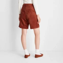 Women's Cord Oversized Trouser Shorts - Future Collective™ With Reese Blutstein Rust