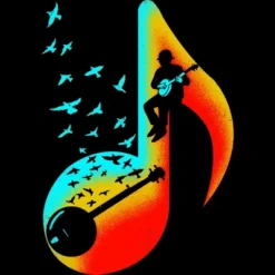 Women's Design By Humans Music Banjo Player By Barmalizer Racerback Tank Top