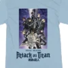 Attack On Titan Season 4 Final Season Artwork Crew Neck Short Sleeve Celadon Women's Night Shirt
