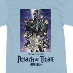 Attack On Titan Season 4 Final Season Artwork Crew Neck Short Sleeve Celadon Women's Night Shirt