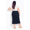 Women's Plus Size Linen Blend Skirt - Navy | EVANS