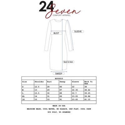 24seven Comfort Apparel Womens Classic Long Sleeve Flared Mini Dress - Image 3