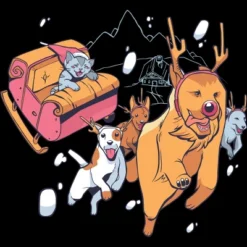 Women's Design By Humans Christmas Santa Cat By ArtStyleAlice Racerback Tank Top