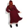 Women's Plus Size Love Pleat Dress - Garnet | CITY CHIC