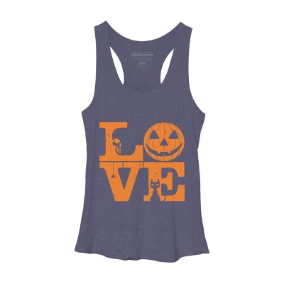 Women's Design By Humans Halloween Love Night Creepy Cute Fun By RedBirdLS Racerback Tank Top - Image 9