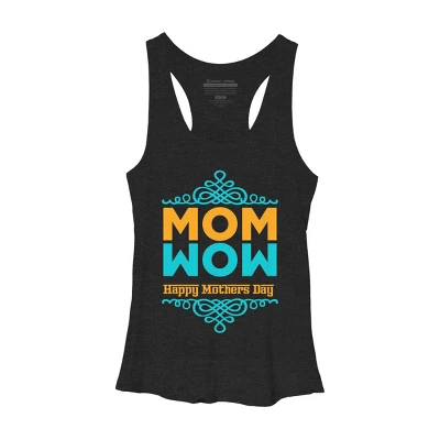 Women's Design By Humans Happy Mother's Day Mom Wow By Tmsarts Racerback Tank Top - Image 2