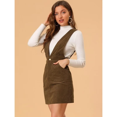 Allegra K Women's Corduroy Overall Pinafore Dress Strap Suspender Skirt - Image 3