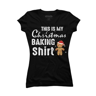Junior's Design By Humans Gingerbread Christmas Baking Shirt By Shirtpublic T-Shirt - Image 3