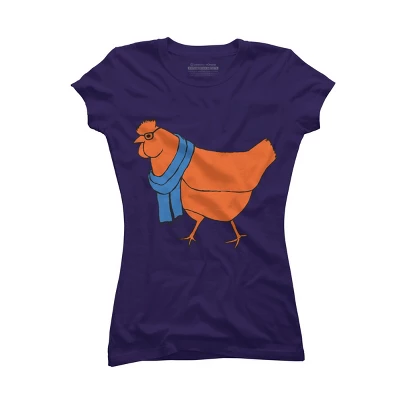 Junior's Design By Humans The Hipster Chicken By TabithaDesigns T-Shirt - Image 9