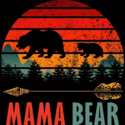 Women's Design By Humans Mama Bear Retro Stripes By ZeusSE Racerback Tank Top