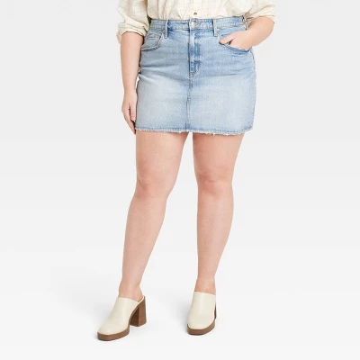 Women's High-Rise Denim Mini Skirt - Universal Thread™ Light Wash - Image 4