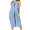Jessica London Women’s Plus Size Denim Tie-Neck Dress