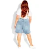 Women's Plus Size Supa Split Short - Light Wash | CITY CHIC