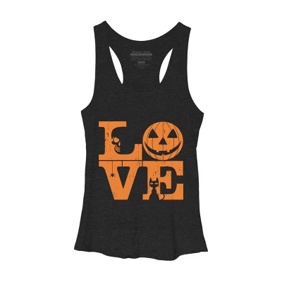 Women's Design By Humans Halloween Love Night Creepy Cute Fun By RedBirdLS Racerback Tank Top - Image 6