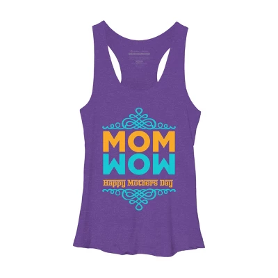 Women's Design By Humans Happy Mother's Day Mom Wow By Tmsarts Racerback Tank Top - Image 6