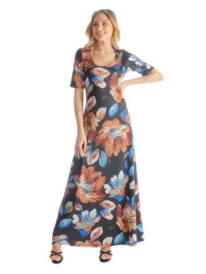 Womens Floral Pattern Elbow Length Relaxed Full Length Casual Dress - Image 5