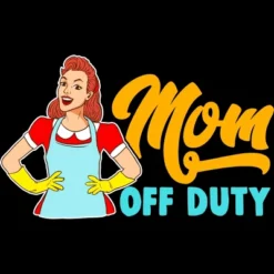 Junior's Design By Humans Mom Off Duty Cartoon By Savariya T-Shirt