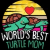 Women's Design By Humans World's Best Turtle Mom Retro Stripes By Animalshop Racerback Tank Top