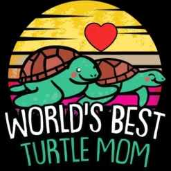Women's Design By Humans World's Best Turtle Mom Retro Stripes By Animalshop Racerback Tank Top