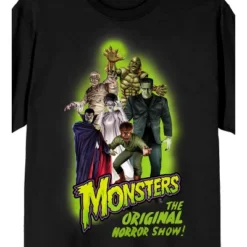 Universal Monsters Group Shot Crew Neck Short Sleeve Women's Black T-shirt