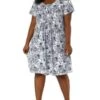 Agnes Orinda Women's Plus Size Floral Inverted Box Pleat Boho Dresses