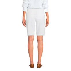 Lands' End Women's Plus Size Mid Rise Elastic Waist Pull On 12" Knockabout Chino Bermuda Shorts