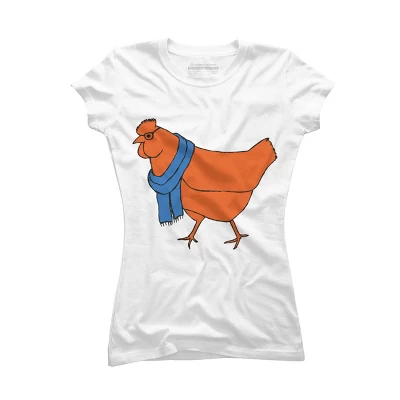 Junior's Design By Humans The Hipster Chicken By TabithaDesigns T-Shirt - Image 4