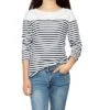 Allegra K Women's Color Block Long Sleeve Striped T-Shirt
