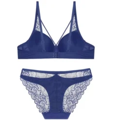 Agnes Orinda Women Plus Lace Sheer Push-Up Comfy 2 Pcs Undergarment Set