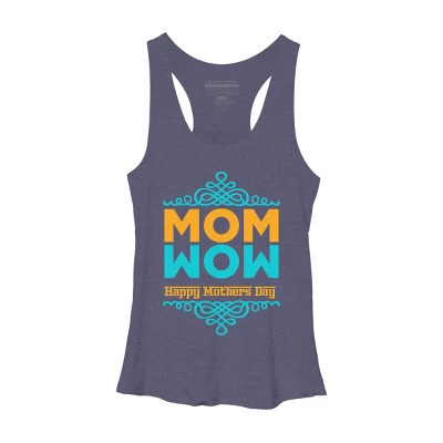Women's Design By Humans Happy Mother's Day Mom Wow By Tmsarts Racerback Tank Top - Image 5