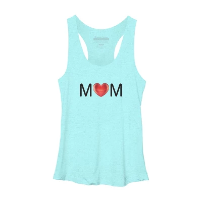 Women's Design By Humans Mom Heart Love By AmberDawn888 Racerback Tank Top - Image 3